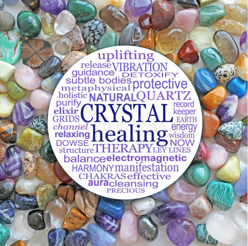 Steinheilkunde-Wortwolke der schönen Kristalle Kreis