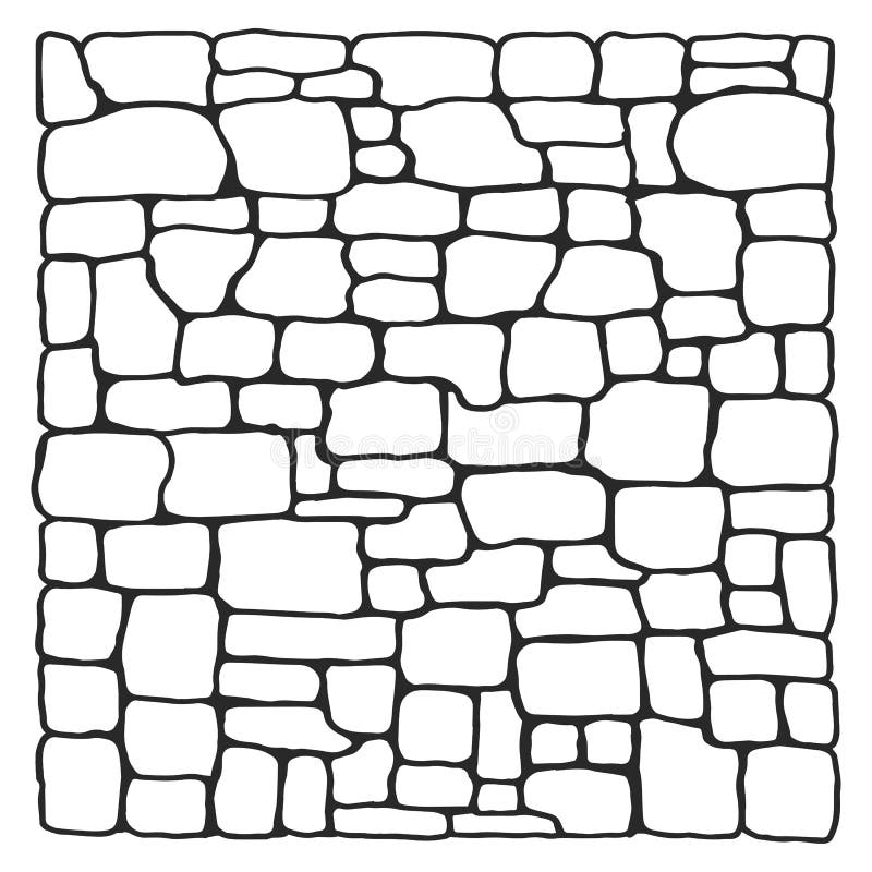 Stone wall made of cobblestones vector isolated. Stone wall made of cobblestones vector isolated.