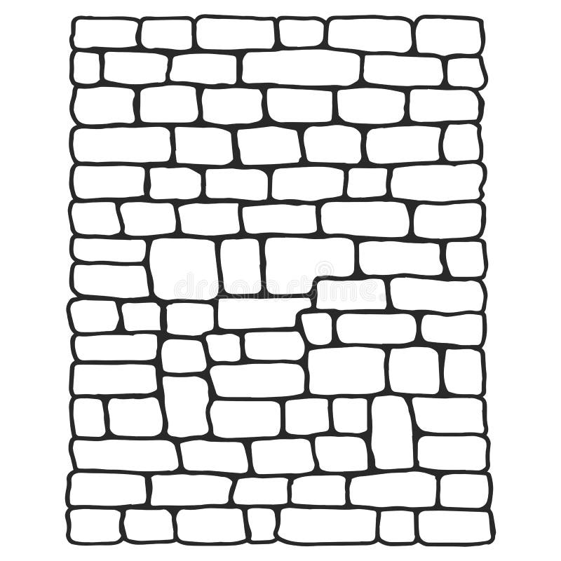 Stone wall made of cobblestones vector isolated. Stone wall made of cobblestones vector isolated.
