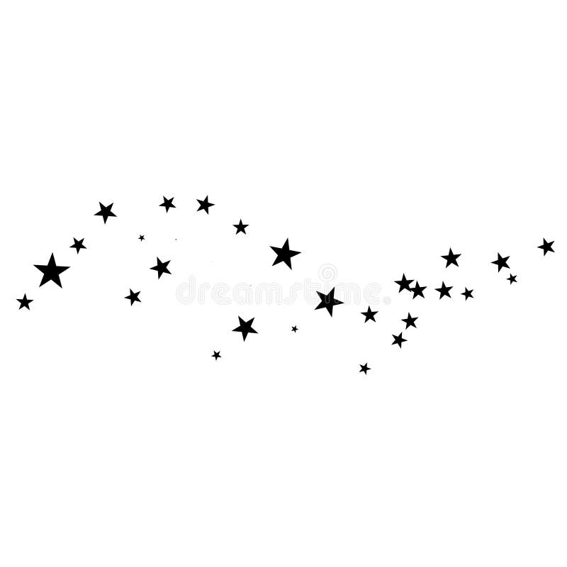 Stele pe fond alb. stea neagră cu un asteroid elegant cu cometă meteorologică stelară vector illustration