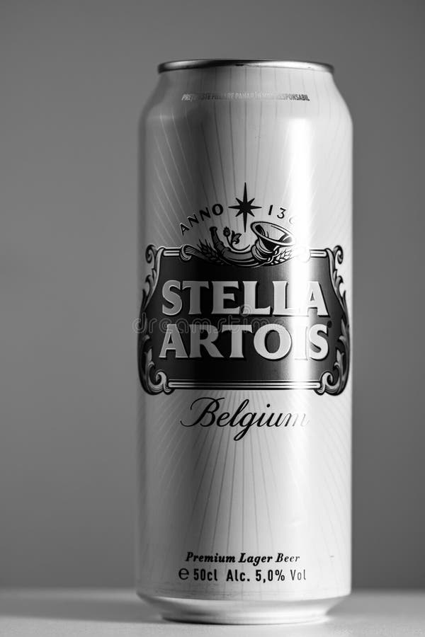 stella-artois-beer-can-bucharest-romania-2023-editorial-photo