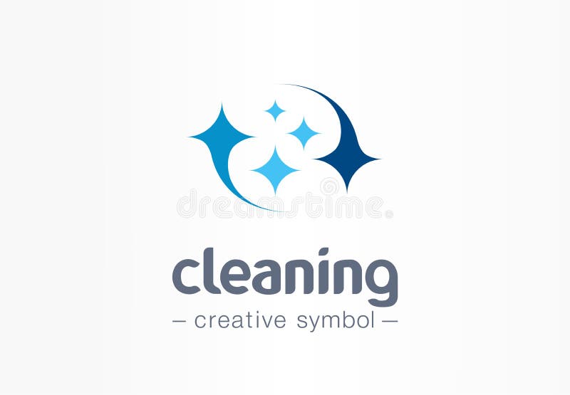 Stella della scintilla, concetto creativo di simbolo di sorriso fresco Lavaggio, abbagliamento, lavanderia, logo di affari dell'e