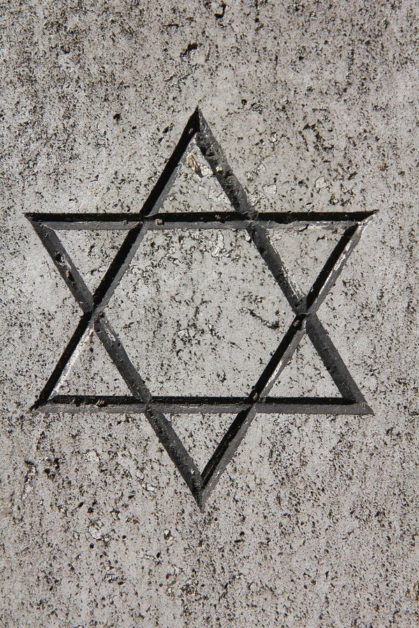 Star of David - Jewish symbol on an old Hebrew grave in Campo Verano cemetery, Rome. Star of David - Jewish symbol on an old Hebrew grave in Campo Verano cemetery, Rome.