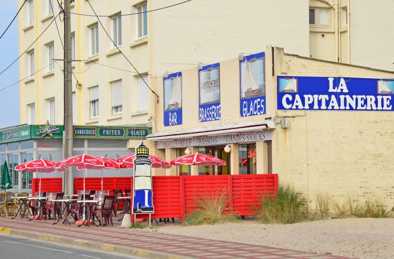 Stella Plage; France April 3 2017 Restaurant Editorial Photography