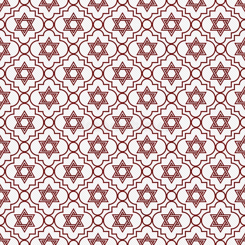 Stella rossa e bianca di David Repeat Pattern Background illustrazione vettoriale Stella rossa e bianca di David Repeat Pattern Background illustrazione vettoriale