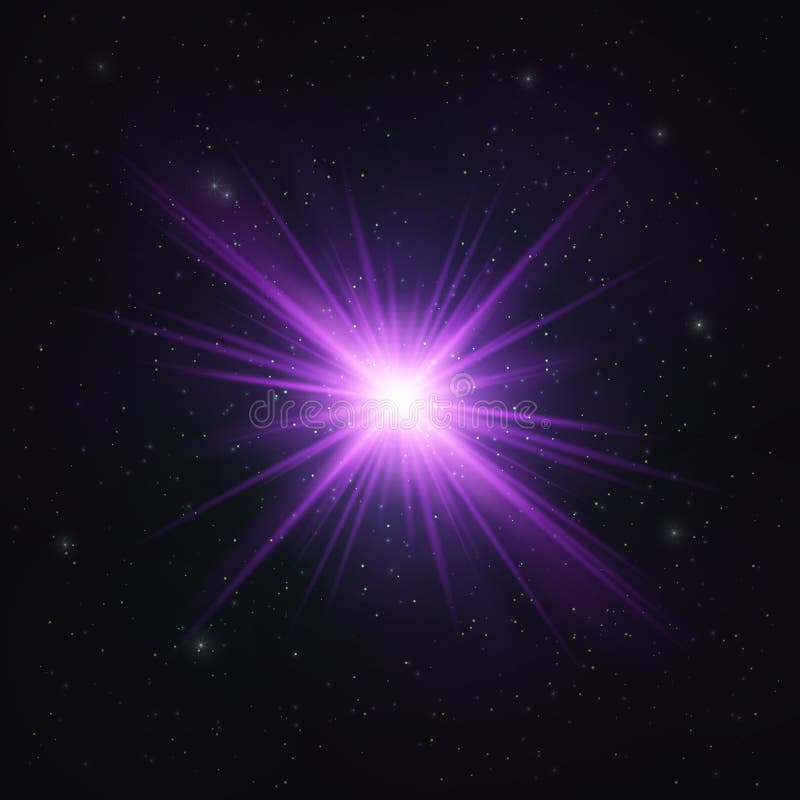 Stella Viola Realistica Luccicante Astratta Oggetto Cosmico