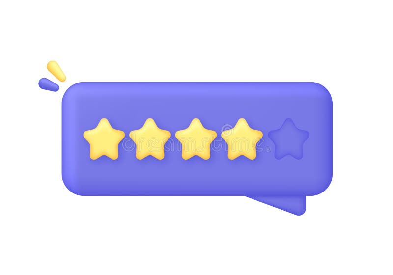 3D Yellow stars on Speech Bubble. Online feedback, survey or review concept. Trendy and modern vector in 3d style. 3D Yellow stars on Speech Bubble. Online feedback, survey or review concept. Trendy and modern vector in 3d style.