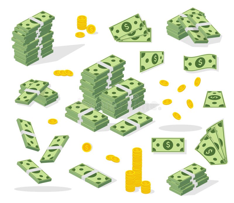 Stellen Sie eine verschiedene Art Geld ein Bankwesenprozeß Verpackend in den Bündeln Banknoten, fliegen Rechnungen, Goldmünzen Fl stock abbildung Stellen Sie eine verschiedene Art Geld ein Bankwesenprozeß Verpackend in den Bündeln Banknoten, fliegen Rechnungen, Goldmünzen Fl stock abbildung