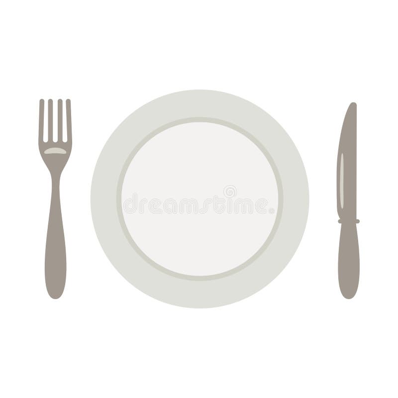 Stellen Sie für Mahlzeit, ein Messer eine Gabel und eine Platte ein vektor abbildung Stellen Sie für Mahlzeit, ein Messer eine Gabel und eine Platte ein vektor abbildung