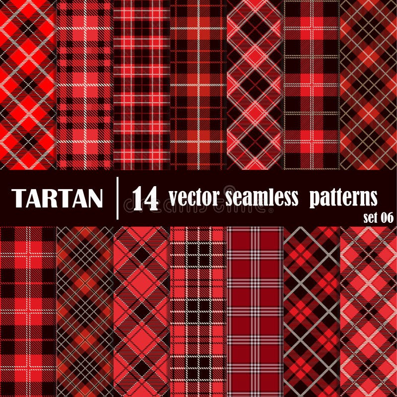 Set Tartan Seamless Pattern in Red Colors. Lumberjack Flannel Shirt Inspired. Seamless Tiles. Trendy Hipster Style Backgrounds. Vector File's Pattern Swatches. Set Tartan Seamless Pattern in Red Colors. Lumberjack Flannel Shirt Inspired. Seamless Tiles. Trendy Hipster Style Backgrounds. Vector File's Pattern Swatches