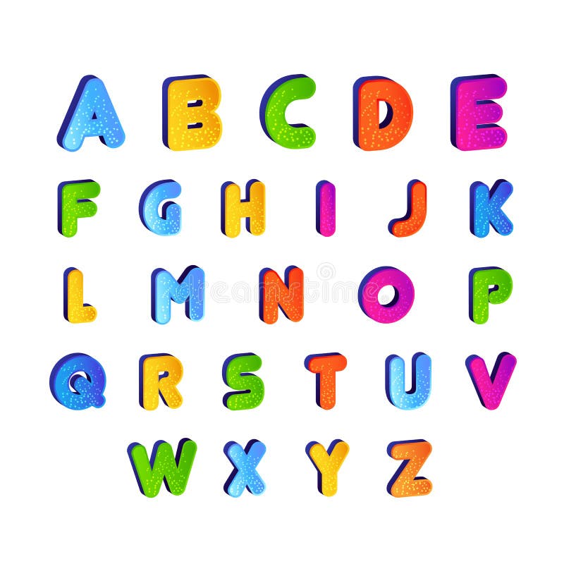 stellen Sie vom Kinderguss-Alphabetvektor im bunten Entwurf ein Alphabetische Buchstaben der Karikatur für Baby stock abbildung stellen Sie vom Kinderguss-Alphabetvektor im bunten Entwurf ein Alphabetische Buchstaben der Karikatur für Baby stock abbildung