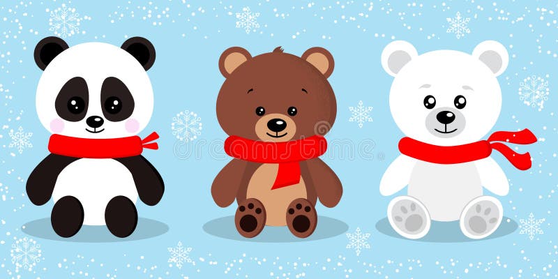 Stellen Sie vom netten lokalisierten Weihnachtsbären in den roten Schals in sitzender Haltung ein stock abbildung Stellen Sie vom netten lokalisierten Weihnachtsbären in den roten Schals in sitzender Haltung ein stock abbildung