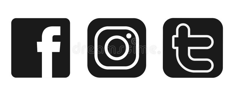Stellen Sie vom populären Elementvektor Social Media-Logoikonen Instagram Facebook Twitter auf weißem Hintergrund ein stock abbildung Stellen Sie vom populären Elementvektor Social Media-Logoikonen Instagram Facebook Twitter auf weißem Hintergrund ein stock abbildung