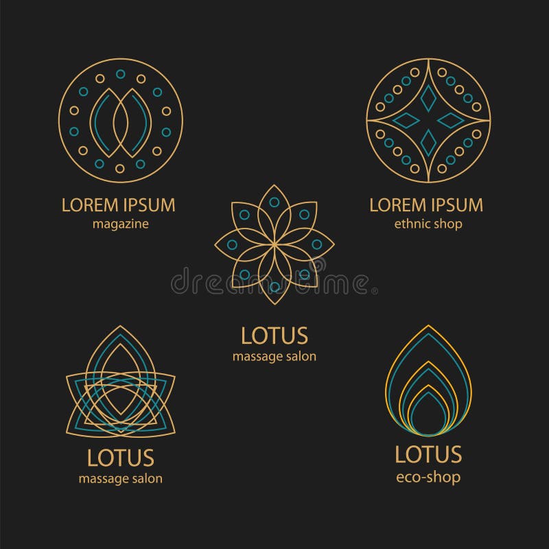 Stellen Sie von den Logos und von den Monogrammen des geometrischen Entwurfs ein lizenzfreie abbildung Stellen Sie von den Logos und von den Monogrammen des geometrischen Entwurfs ein lizenzfreie abbildung