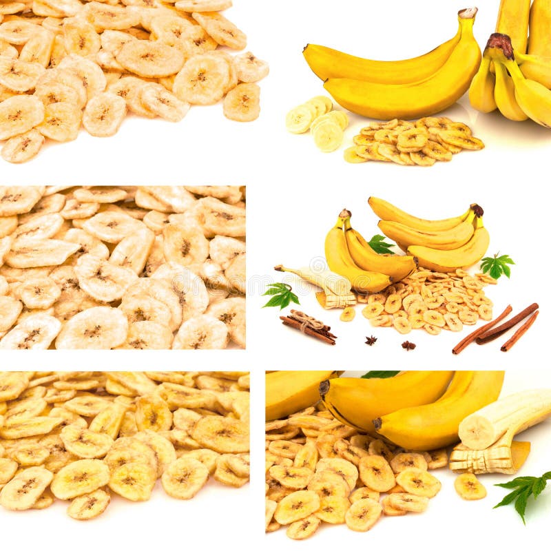 Stellen Sie von getrockneten Bananenchips mit Bananenbündel-Zimtanis ein.