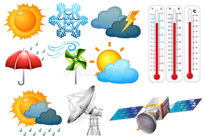 Wetter Klima Atmospharen Umgebungs Piktogramme Vektor Abbildung Illustration Von Wolke Schattenbild 29251038