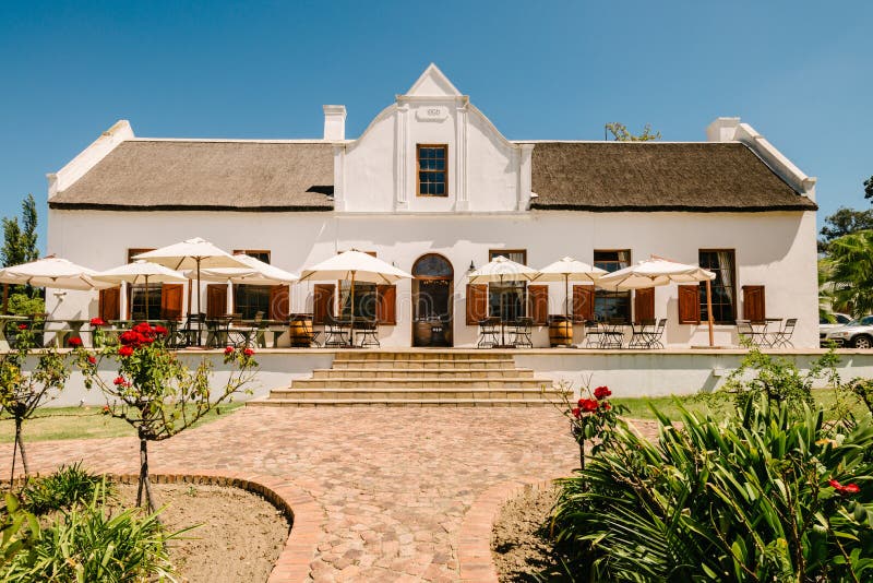 Stellenbosch, South Africa - traditional Cape Dutch architecture royalty free stock photography Stellenbosch, South Africa - traditional Cape Dutch architecture royalty free stock photography