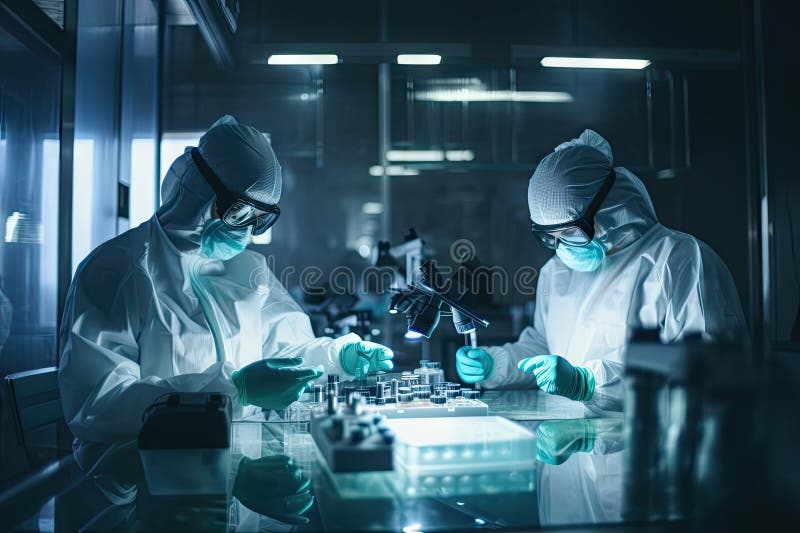 Stem Cell Research Laboratory, with Scientists Conducting Experiments ...