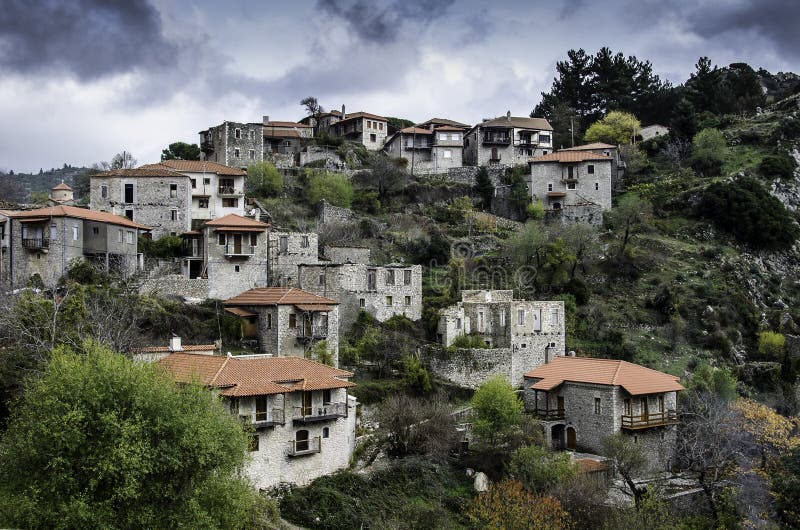 Stemnitsa-Dorf, Peloponnes Griechenland stockbilder Stemnitsa-Dorf, Peloponnes Griechenland stockbilder