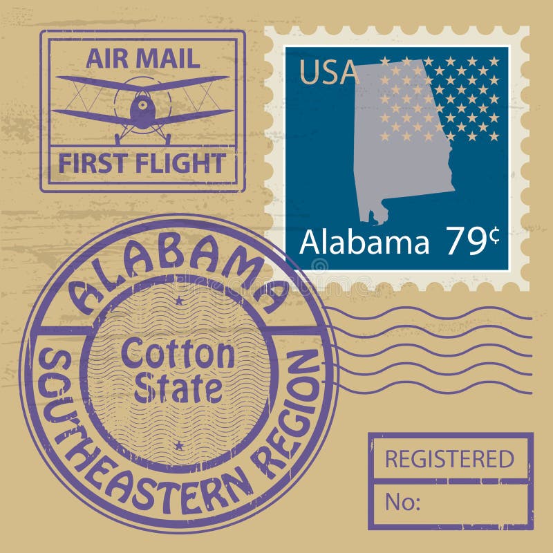 Stempel eingestellt mit Namen von Alabama lizenzfreie abbildung Stempel eingestellt mit Namen von Alabama lizenzfreie abbildung