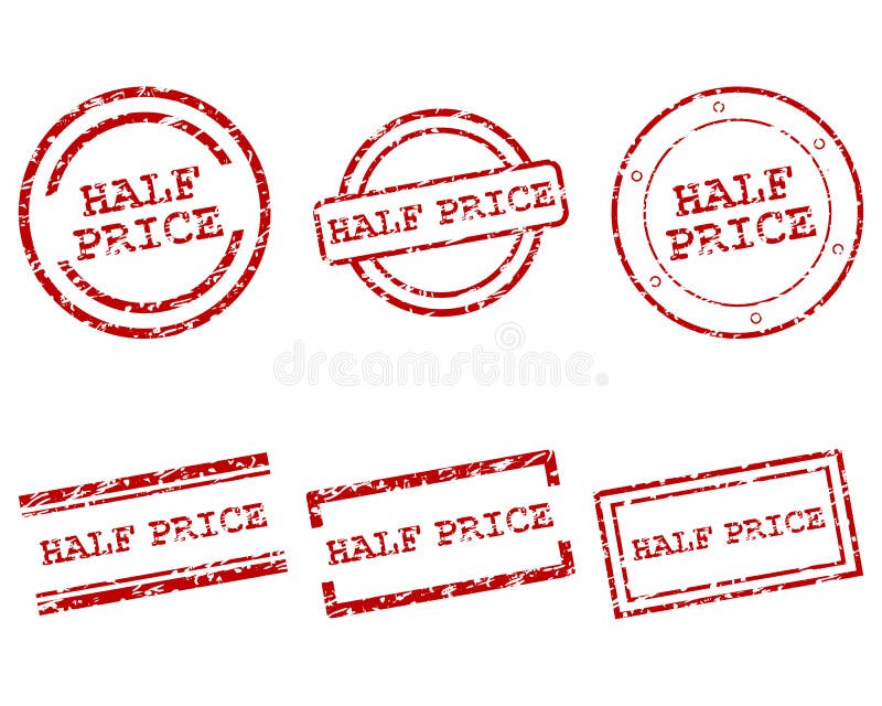 Stempel zum halben Preis vektor abbildung. Illustration von aufkleber