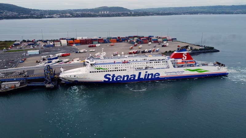 Stena Fast Ferry at Belfast Harbour in Northern Ireland royalty free stock photo