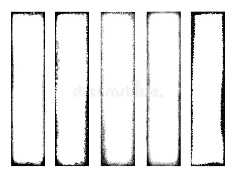 Stencil frame Ink and spray brushstroke texture Frame set vector illustration