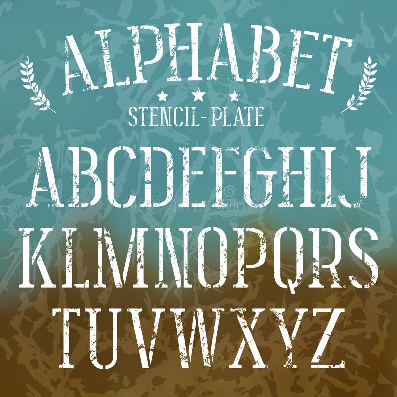 Stencil-plate serif font stock vector. Illustration of symbol - 61729483