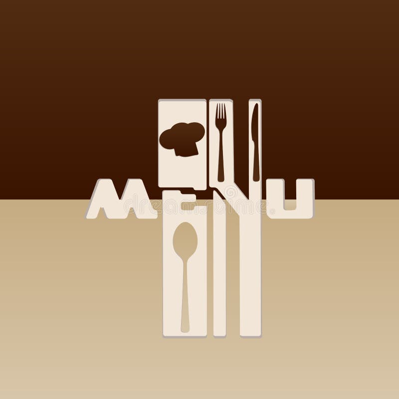 Menu Stencil from Old Paper Pattern Texture Stock Vector Illustration