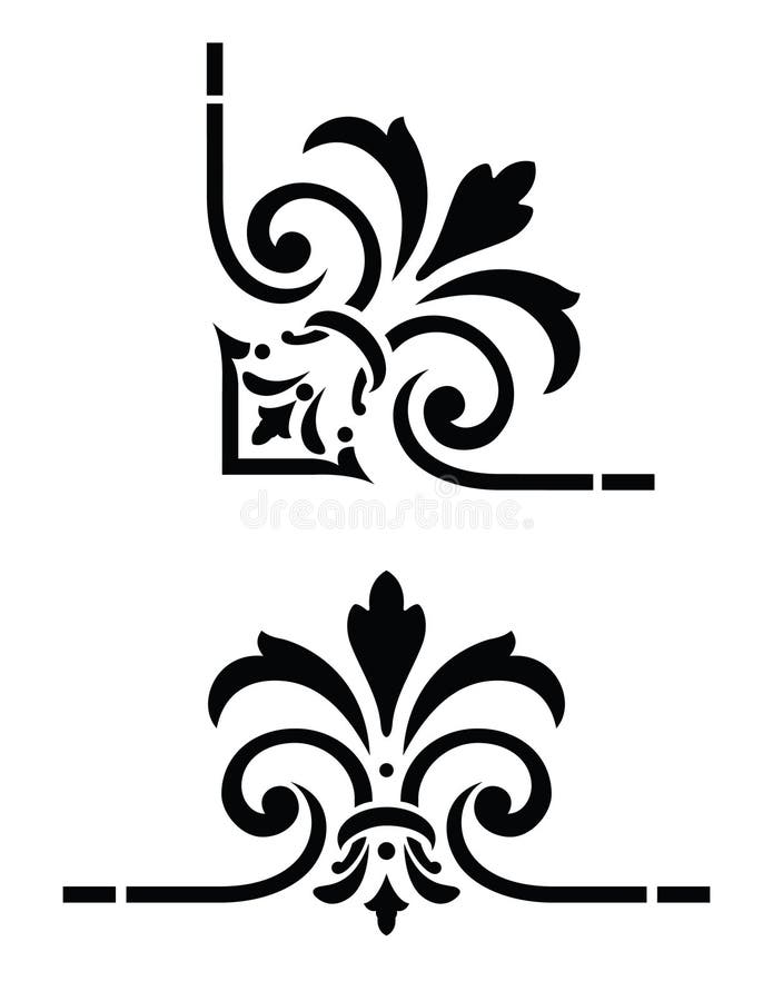 Stencils is a corner design vintage engraving Vector Image