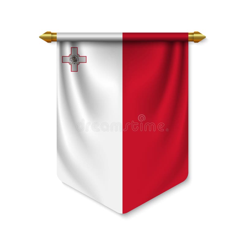 stendardo realistico 3d con la bandiera illustrazione di stock stendardo realistico 3d con la bandiera illustrazione di stock