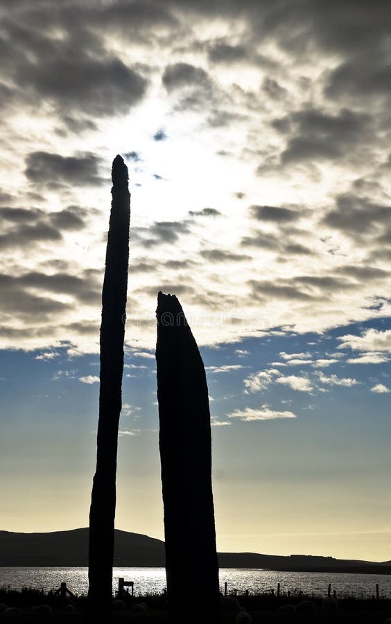 Stenness Orkney / Scotland. Sunset over Stenness, Orkney islands royalty free stock image Stenness Orkney / Scotland. Sunset over Stenness, Orkney islands royalty free stock image