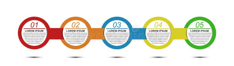 5 step color infographic, stage or level to illustrate business plan, reporting, development concept