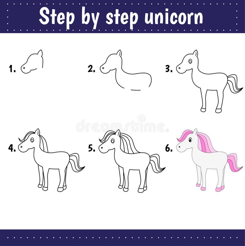 Unicorn Drawing Tutorial - How to draw an Unicorn step by step