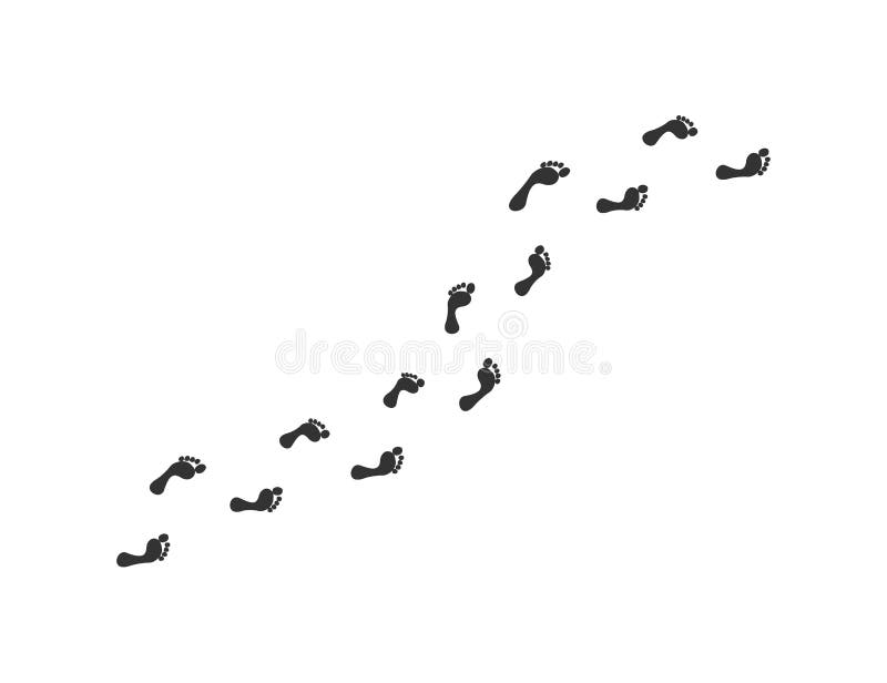 Step Footprints Paths Icon. Human Prints Foot Barefoot Symbol. Sign