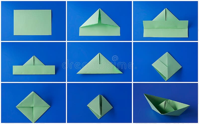 Collage of different origami papers close-up Stock Photo by