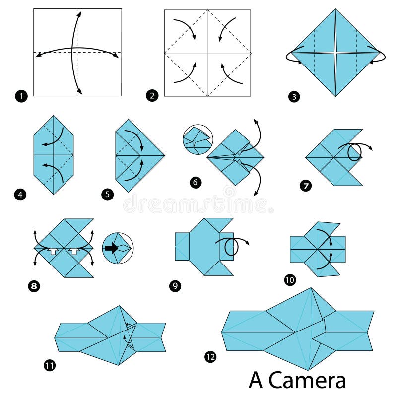 Step by Step Instructions How To Make Origami a Camera Stock Vector - Illustration of folded, beauty: 105746251 Step by Step Instructions How To Make Origami a Camera Stock Vector - Illustration of folded, beauty: 105746251