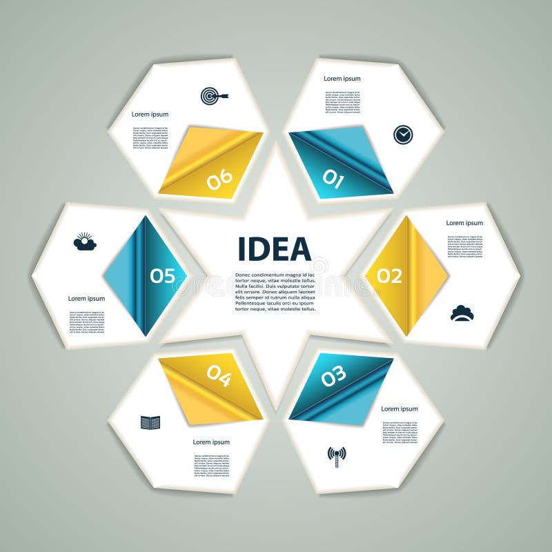 6-Step process modern info graphics light vector background stock illustration 6-Step process modern info graphics light vector background stock illustration