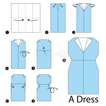 Step Step Instructions How To Make Origami Dress Stock Illustrations ...