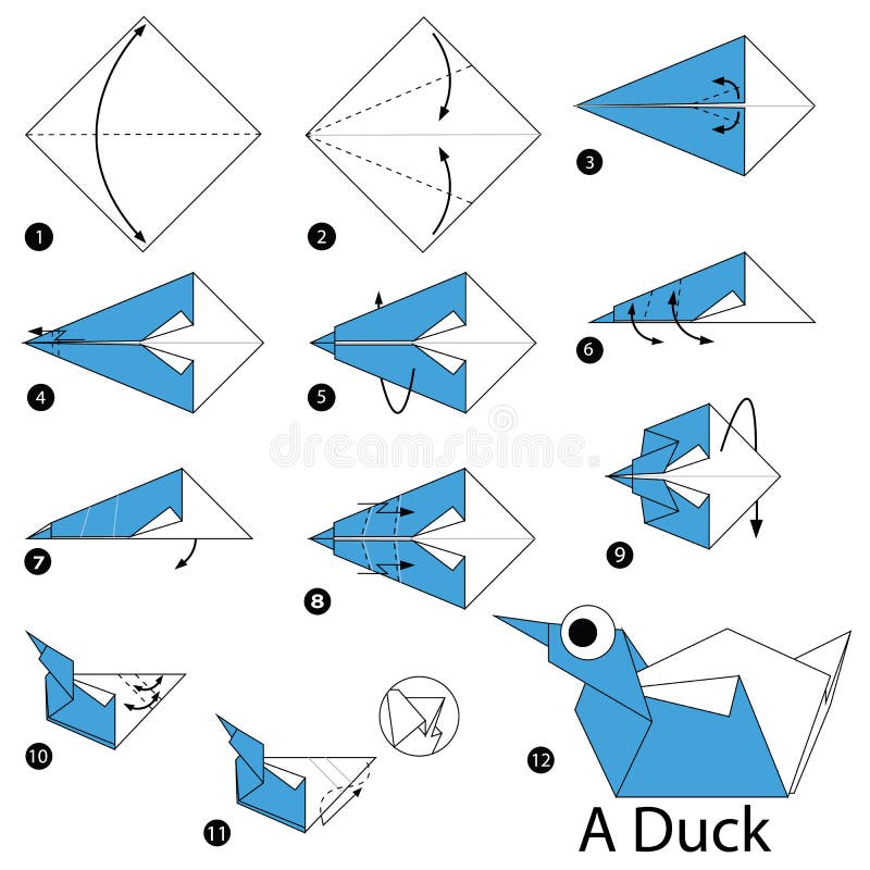 Moving paper toys - How to make a paper duck 