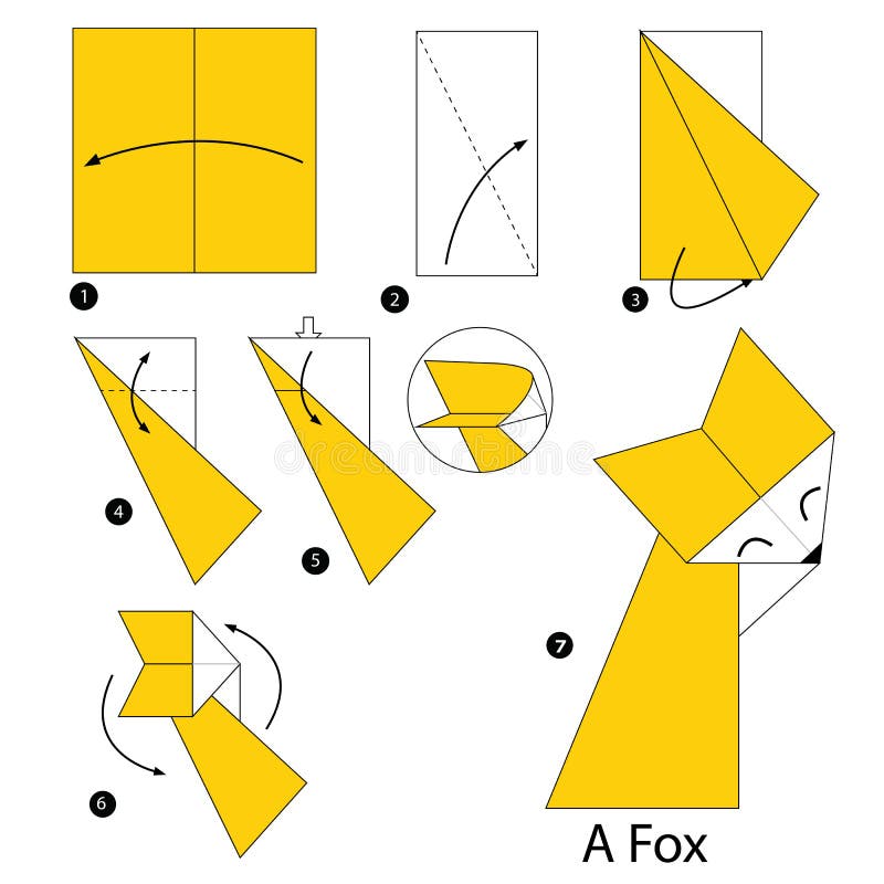 Origami Triangle Step By Step Instructions How To Make Origami A Fox Stock Origami Triangle Step By Step Instructions How To Make Origami A Fox Stock
