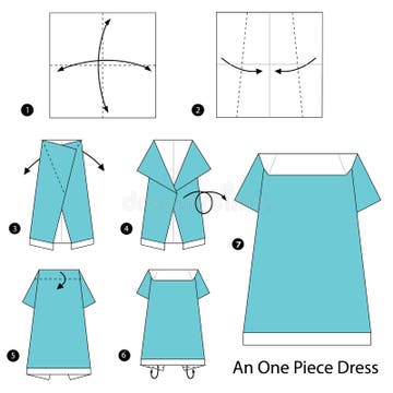 Step Step Instructions How To Make Origami Dress Stock Illustrations ...