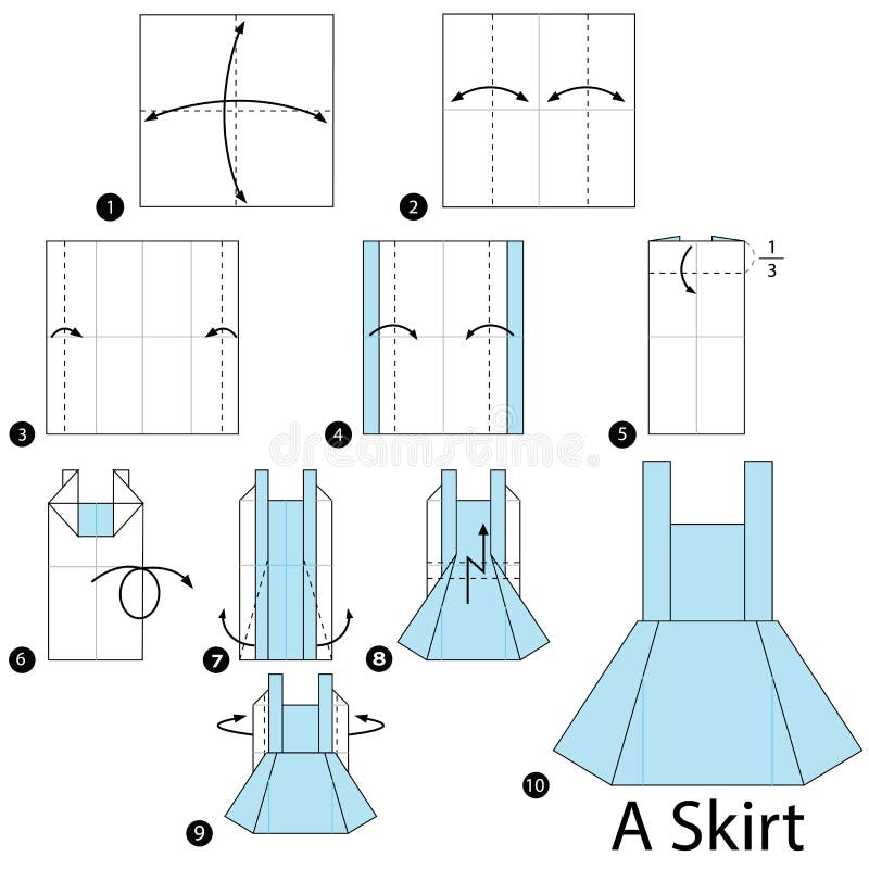 Step by Step Instructions How To Make Origami a Paper Bag Stock Vector -  Illustration of head, triangle: 96720466