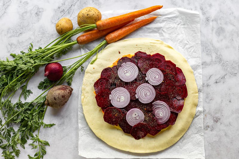 Step by Step Recipe of Savory Root Vegetable Galette. Step 5. Stock