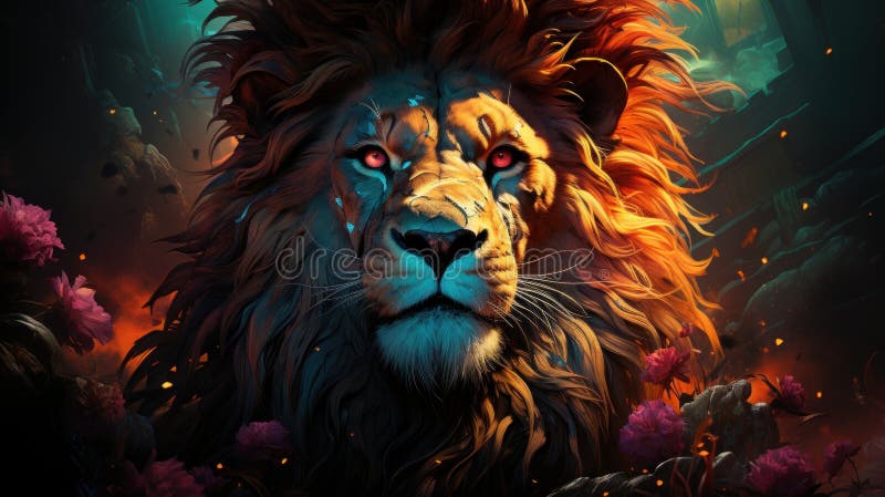 Step into a Surreal Realm Where a Lion S Portrait Defies Expectations ...