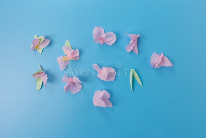 Step 2 of tutorial how to make a easy paper flower stock images