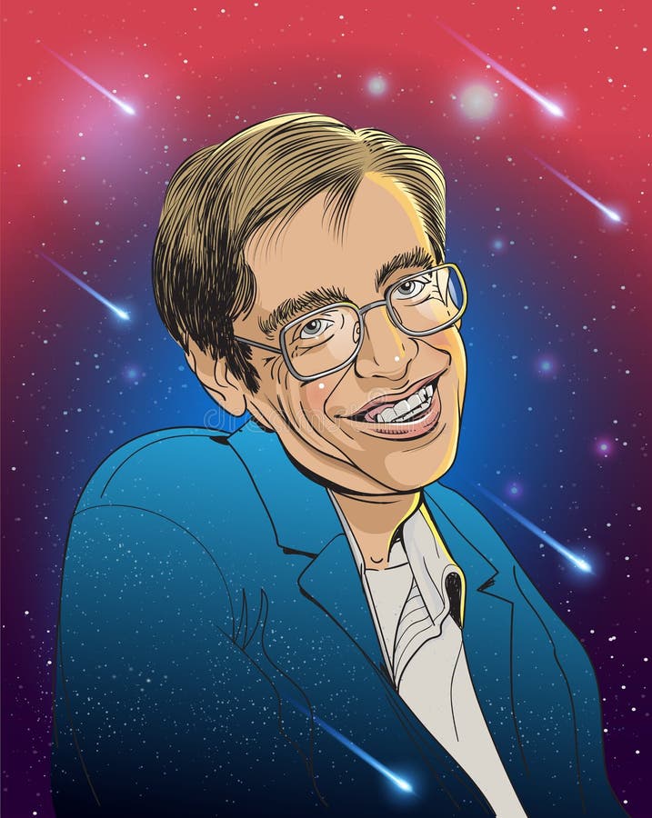 Stephen Hawking Cartoon Portrait, Vector Stock Vector - Illustration of