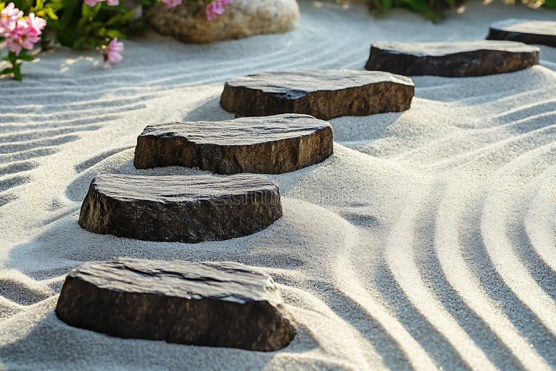 Stepping Stones in the Zen Garden ilustracji