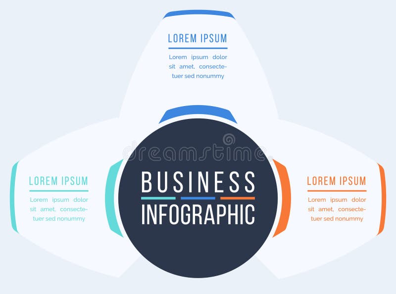 3 Steps Infographic design 3 steps, objects, elements or Options infographic business information vector illustration