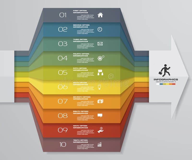 10 steps Infographics element chart for presentation. EPS 10. Arrow template for business presentation. royalty free illustration 10 steps Infographics element chart for presentation. EPS 10. Arrow template for business presentation. royalty free illustration